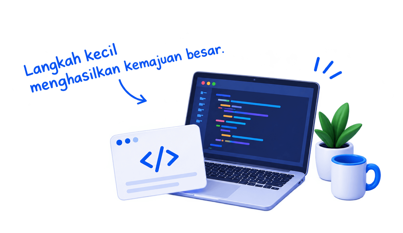 Learning web development illustration
